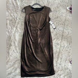 Nine West Shimmering Brown Midi Dress